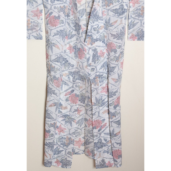 Vintage 70s Japanese Silk Kimono Floral Asian Furisode Geisha Robe Jacket - Picture 5 of 8